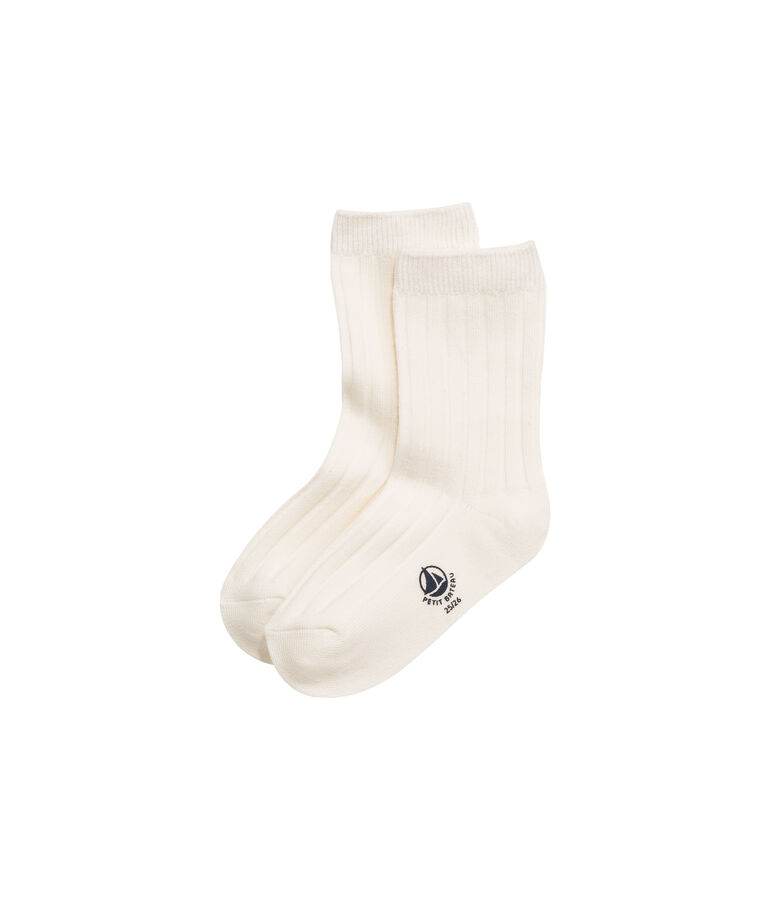 Chaussettes gar&ccedil;on unies beige Coquille