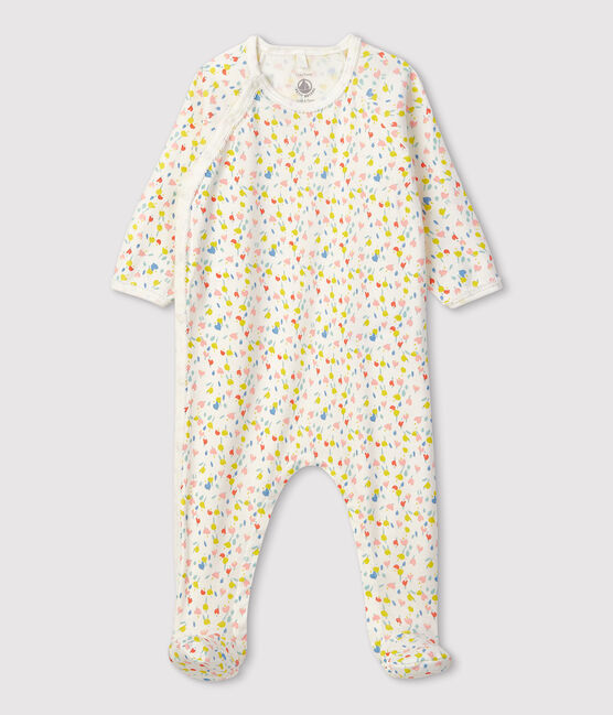 Dors-bien fleuri bébé en coton biologique blanc MARSHMALLOW/blanc MULTICO