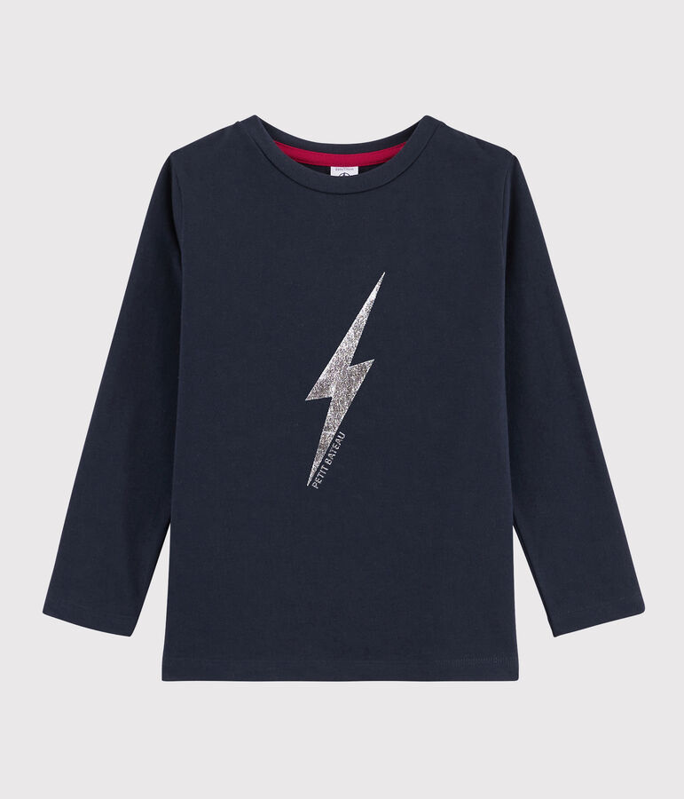 T-shirt met zeefdruk jongens kinderen blauw