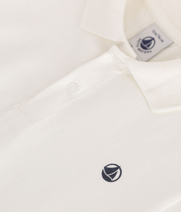 Katoenen polo met korte mouwen voor baby's wit