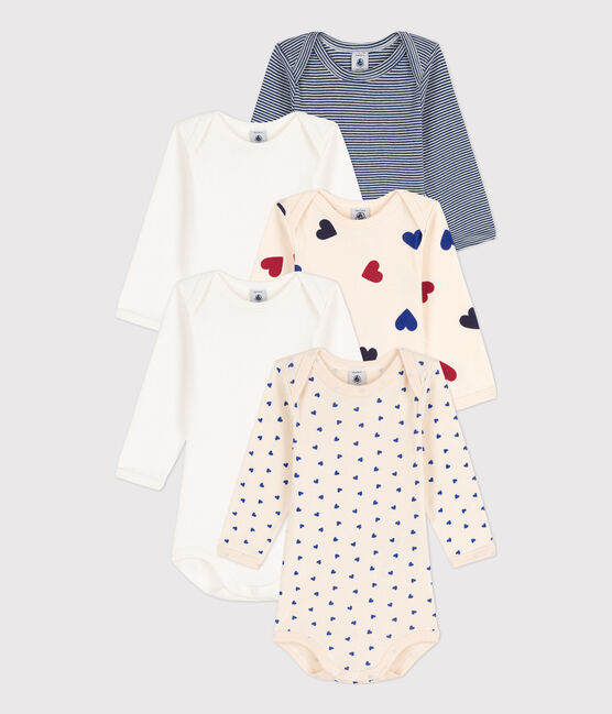 Lot de 5 bodies manches longues bébé en coton variante 1