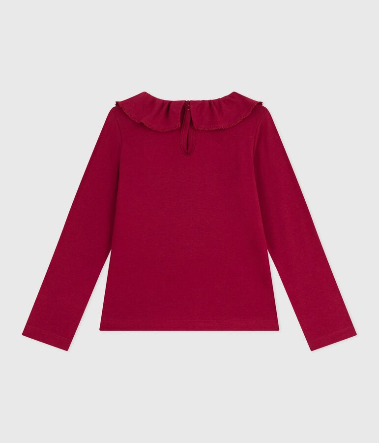 Tee-shirt enfant manches longues en coton uni rouge