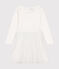 Robe en côte et tulle enfant fille blanc MARSHMALLOW