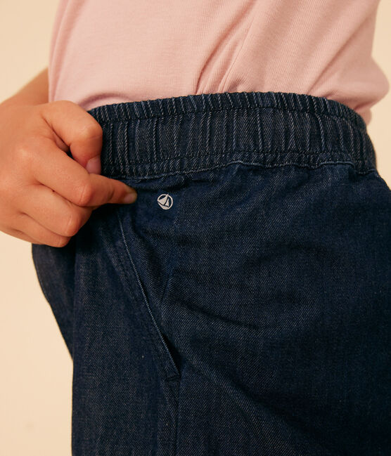 Short en denim léger enfant fille bleu DENIM
