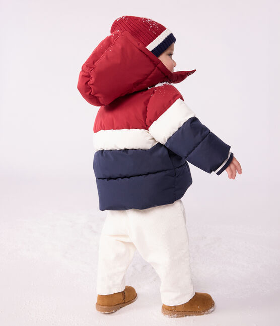 Doudoune fine bébé unie colorblock bleu SMOKING/blanc MULTICO