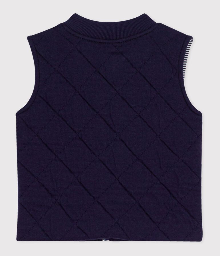 Doudoune b&eacute;b&eacute; sans manche en coton matelass&eacute; bleu