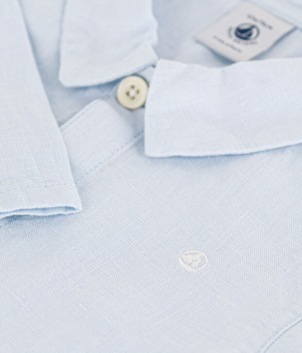 Chemise b&eacute;b&eacute; en lin bleu