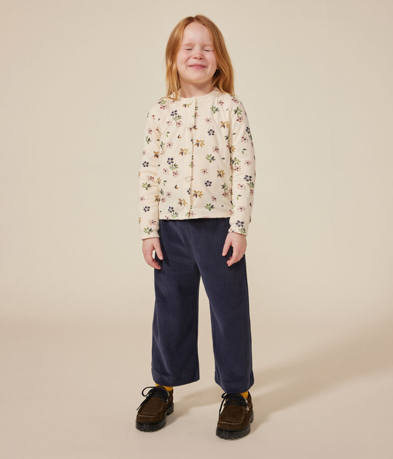 Cardigan en tubique enfant fille blanc AVALANCHE/ MULTICO