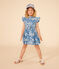 Casquette en popeline fleurs enfant fille bleu BEACH/ MULTICO