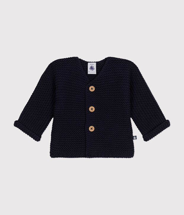 Cardigan en tricot point mousse b&eacute;b&eacute; bleu marine