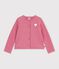 Cardigan enfant en coton uni rose