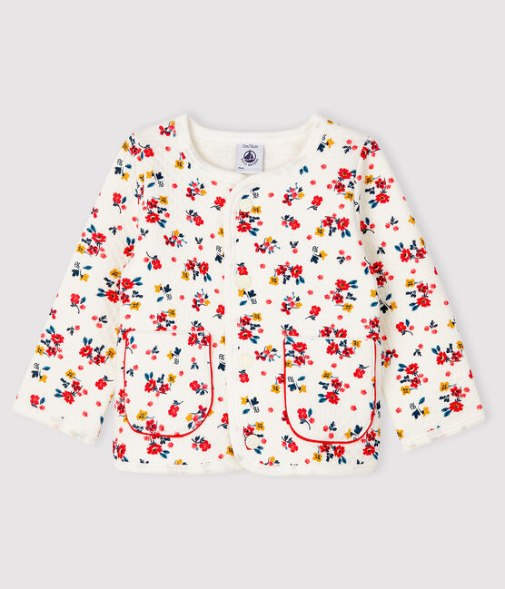 Cardigan bébé fille en tubique blanc MARSHMALLOW/blanc MULTICO