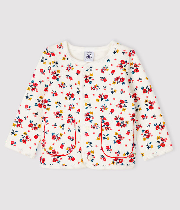 Tubic cardigan babymeisje wit/multicouleur