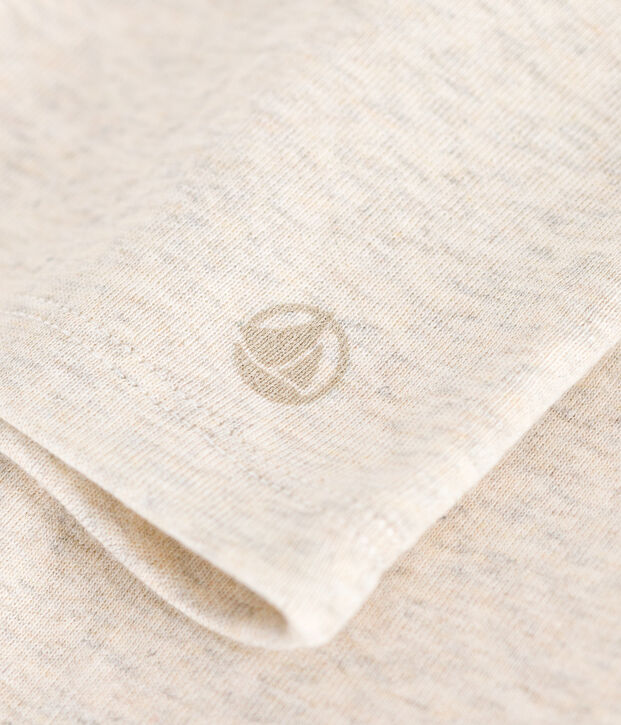 T-shirt met lange mouwen van ribstof voor meisjes beige