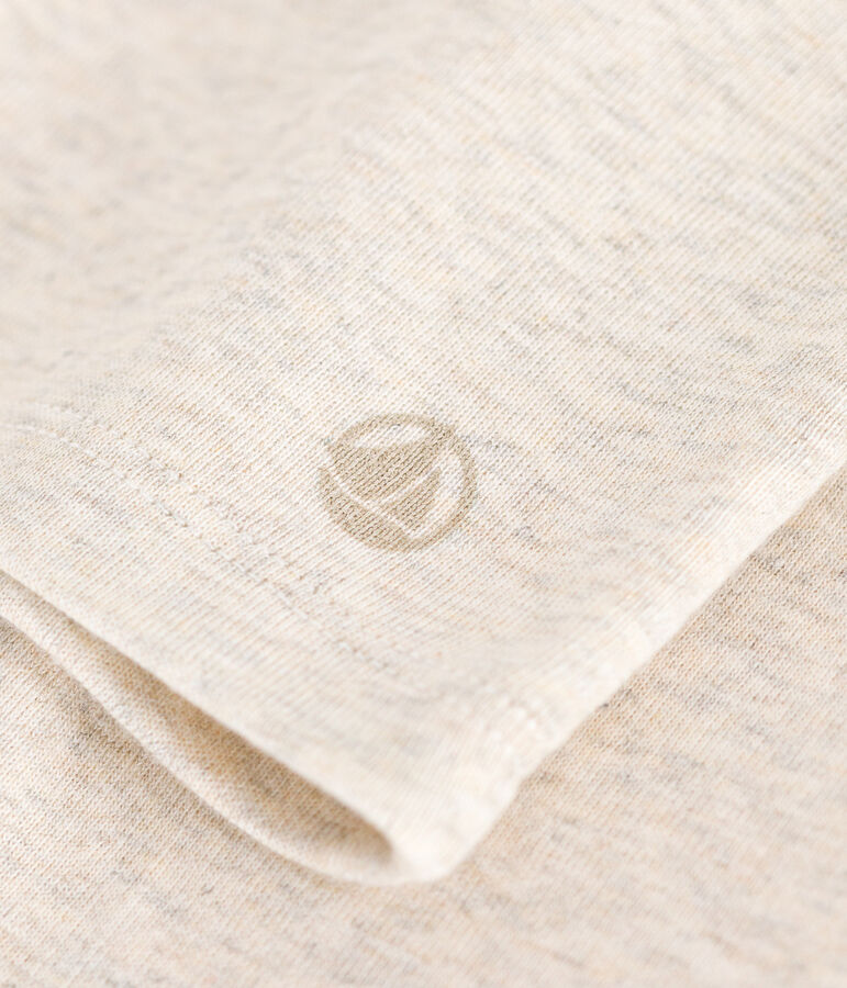 T-shirt met lange mouwen van ribstof voor meisjes beige