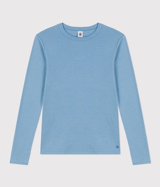 L'ICONIQUE, dames-T-shirt met ronde hals in katoen blauw AZUL