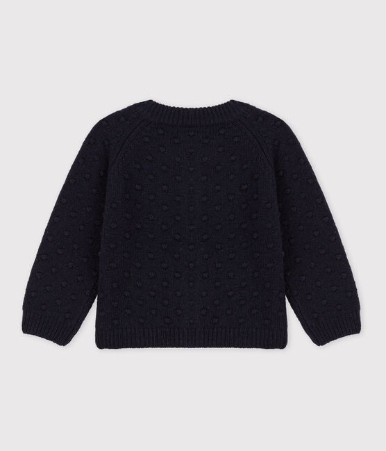 Babycardigan in tricot van wol  blauw SMOKING