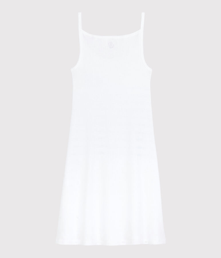 Robe &agrave; bretelles iconique en coton Femme blanc