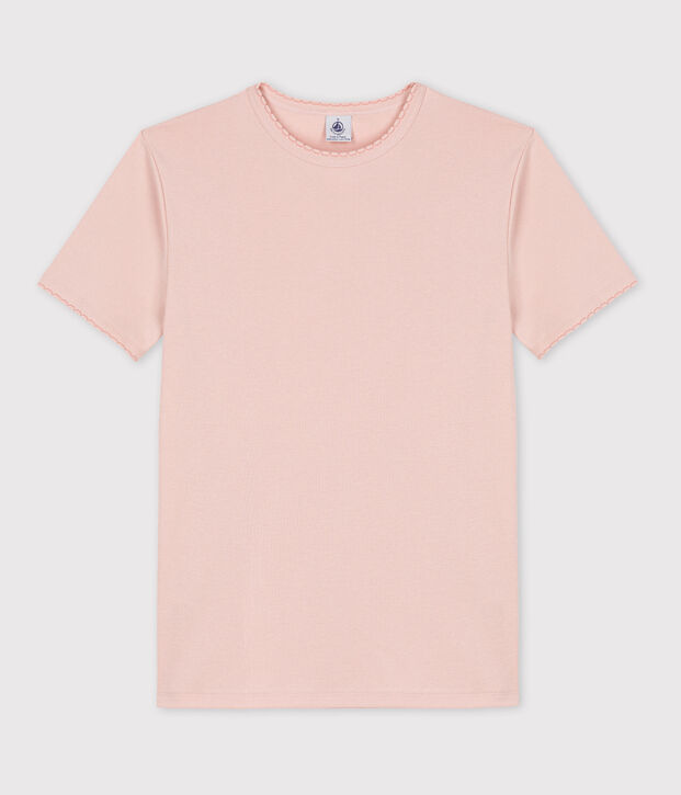 L'ICONIQUE, T-shirt voor dames met cocottesteek in katoen roze