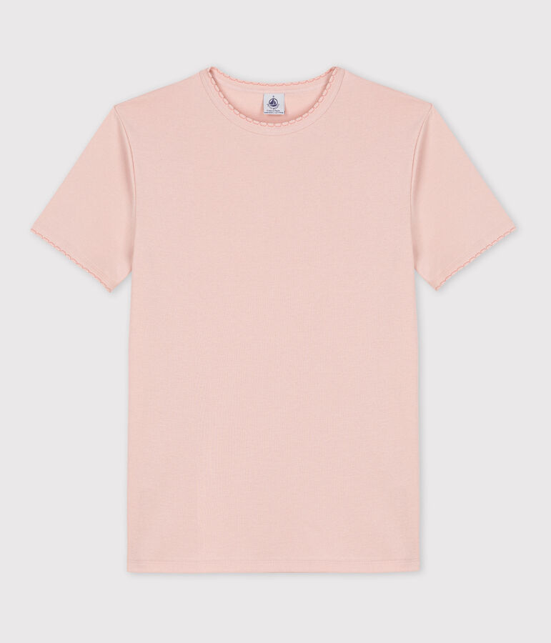 L'ICONIQUE, T-shirt voor dames met cocottesteek in katoen roze