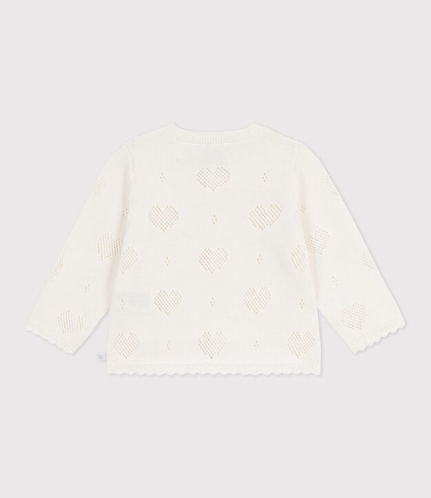 Katoenen babyvestje met hartjesmotief wit