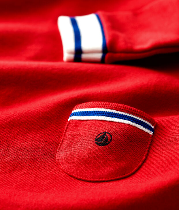 Robe manches longues en molleton b&eacute;b&eacute; fille rouge