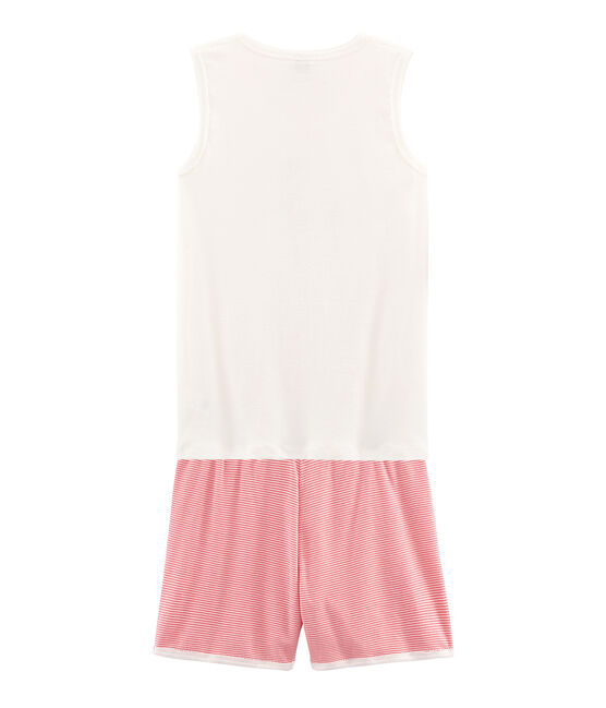 Pyjacourt fille en côte rose CUPCAKE/blanc MARSHMALLOW