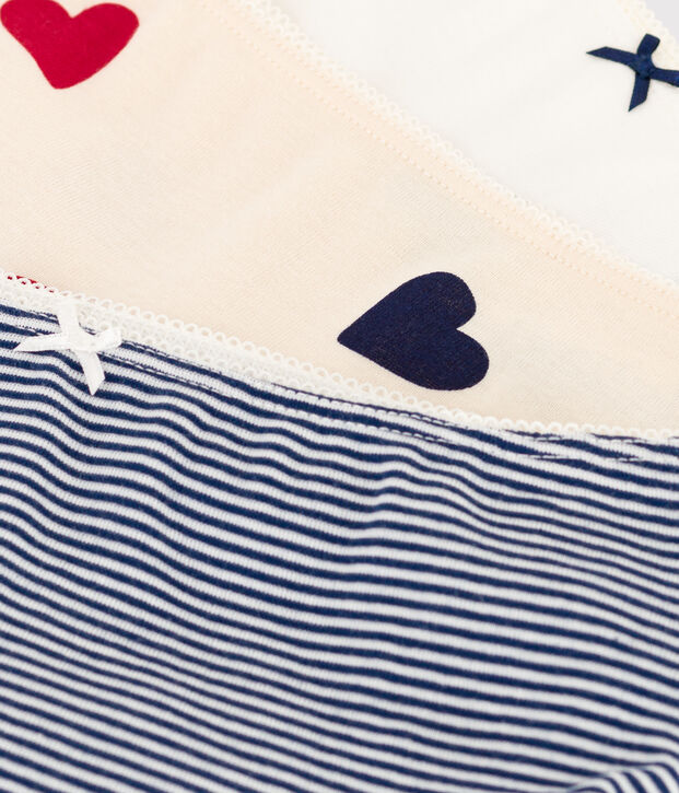 Set van 3 shorty's met hartjes voor meisjes in katoen multicouleur