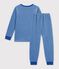 Fluwelen kinderpyjama met Parijs-print blauw