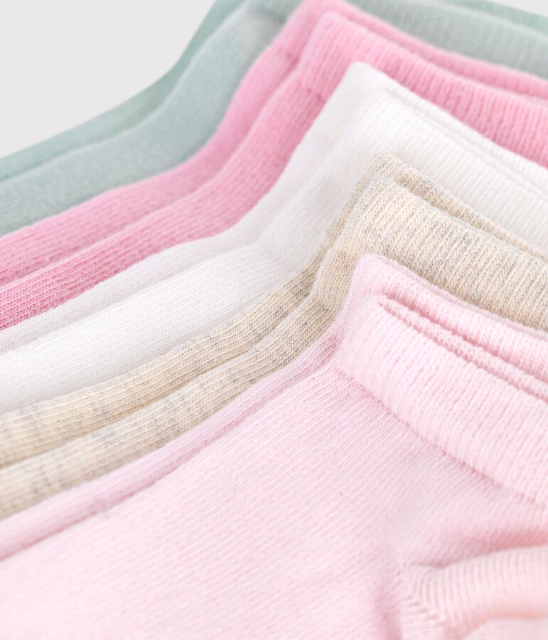 5 paires de chaussettes enfant en coton unies multicouleur