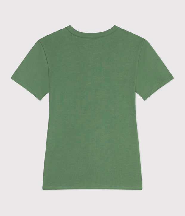 Effen katoenen T-shirt L'Iconique voor dames groen