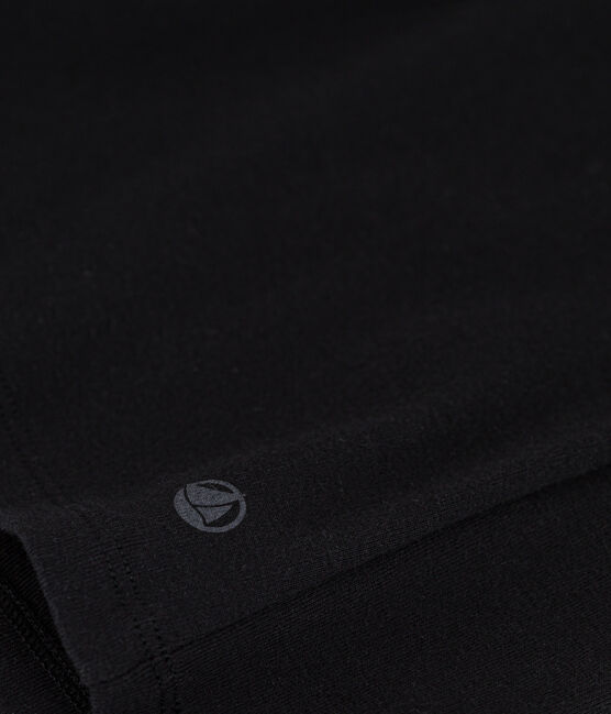 L'Iconique, T-shirt met korte mouw van effen ribstof voor dames zwart BLACK