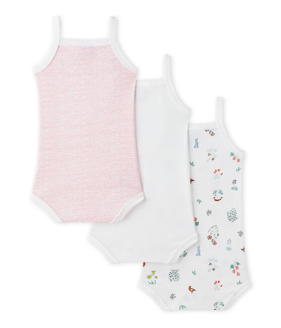 Lot de 3 bodies bébé fille à bretelles blanc LOT
