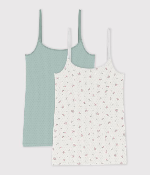 Lot de chemises &agrave; bretelles femme en coton ajour&eacute; multicouleur