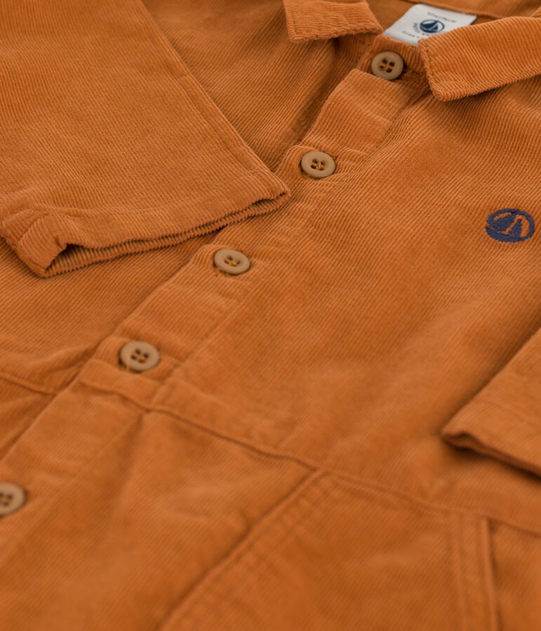 Combinaison b&eacute;b&eacute; longue en velours fin marron ECUREUIL