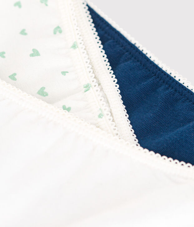 Lot de 3 shorties enfant en coton et &eacute;lasthanne imprim&eacute; c&oelig;urs multicouleur