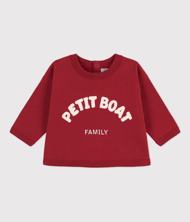 Sweatshirt b&eacute;b&eacute; en coton rouge