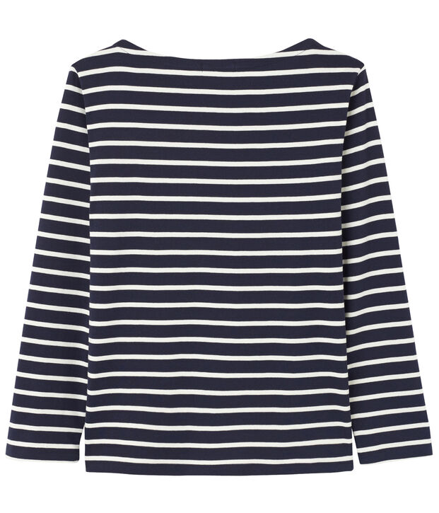 Gestreept uniseks T-shirt blauw/wit