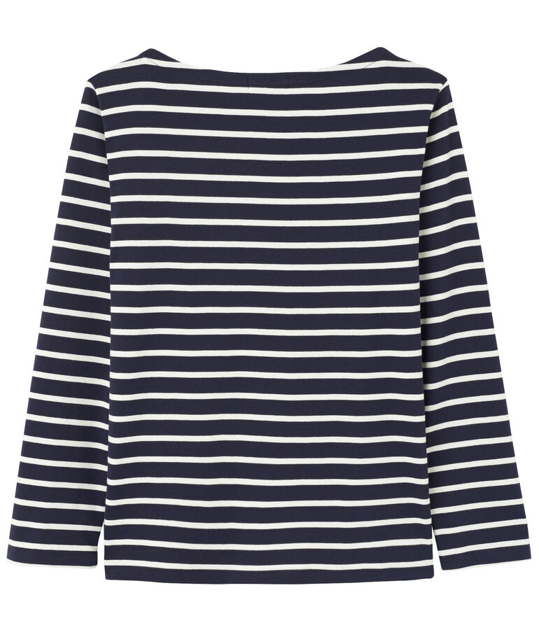 T-shirt mixte ray&eacute; bleu SMOKING/beige COQUILLE