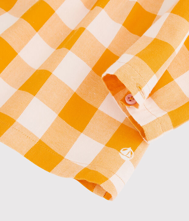 Blouse en flanelle b&eacute;b&eacute;. jaune/rose