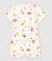Katoenen fruit-playsuit voor baby's wit MARSHMALLOW/wit MULTICO
