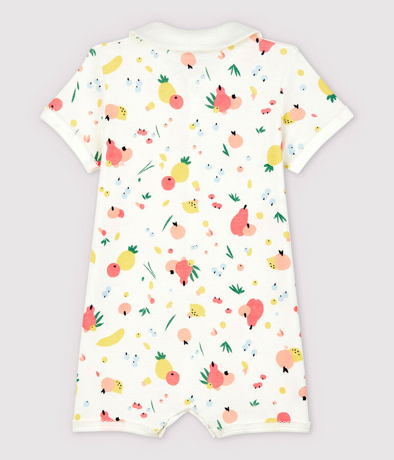 Combicourt fruits b&eacute;b&eacute; fille en coton blanc/multicouleur