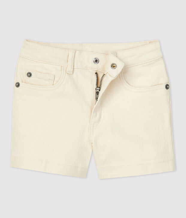 Meisjesshort in denim ecru