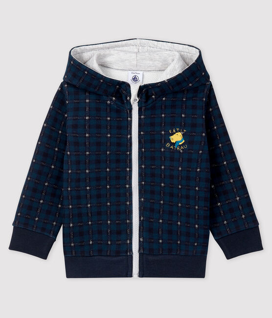 Sweatshirt à capuche bébé garçon bleu SHADOW/écru MULTICO