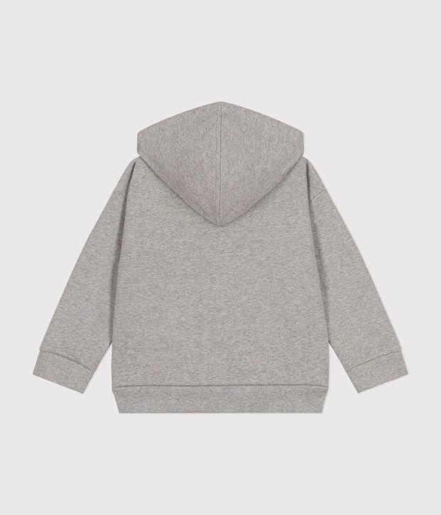 Sweatshirt zipp&eacute; &agrave; capuche en molleton enfant gar&ccedil;on gris