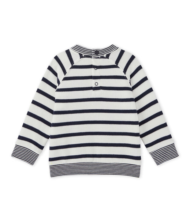 Marinegestreepte hoody voor babyjongens wit/blauw