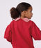 Sweatshirt &agrave; col enfant en coton uni rouge