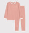 Katoenen pyjama met milleraiesprint voor kleine meisjes en jongens roze BRANDY/wit MARSHMALLOW