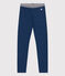 Fleece jegging met denimeffect voor meisjes blauw MEDIEVAL/beige ECRU