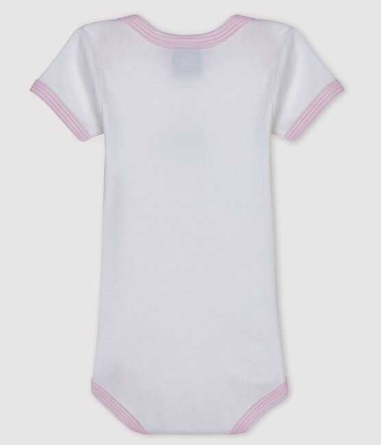 Body manches courtes bébé fille blanc ECUME/rose DOLL